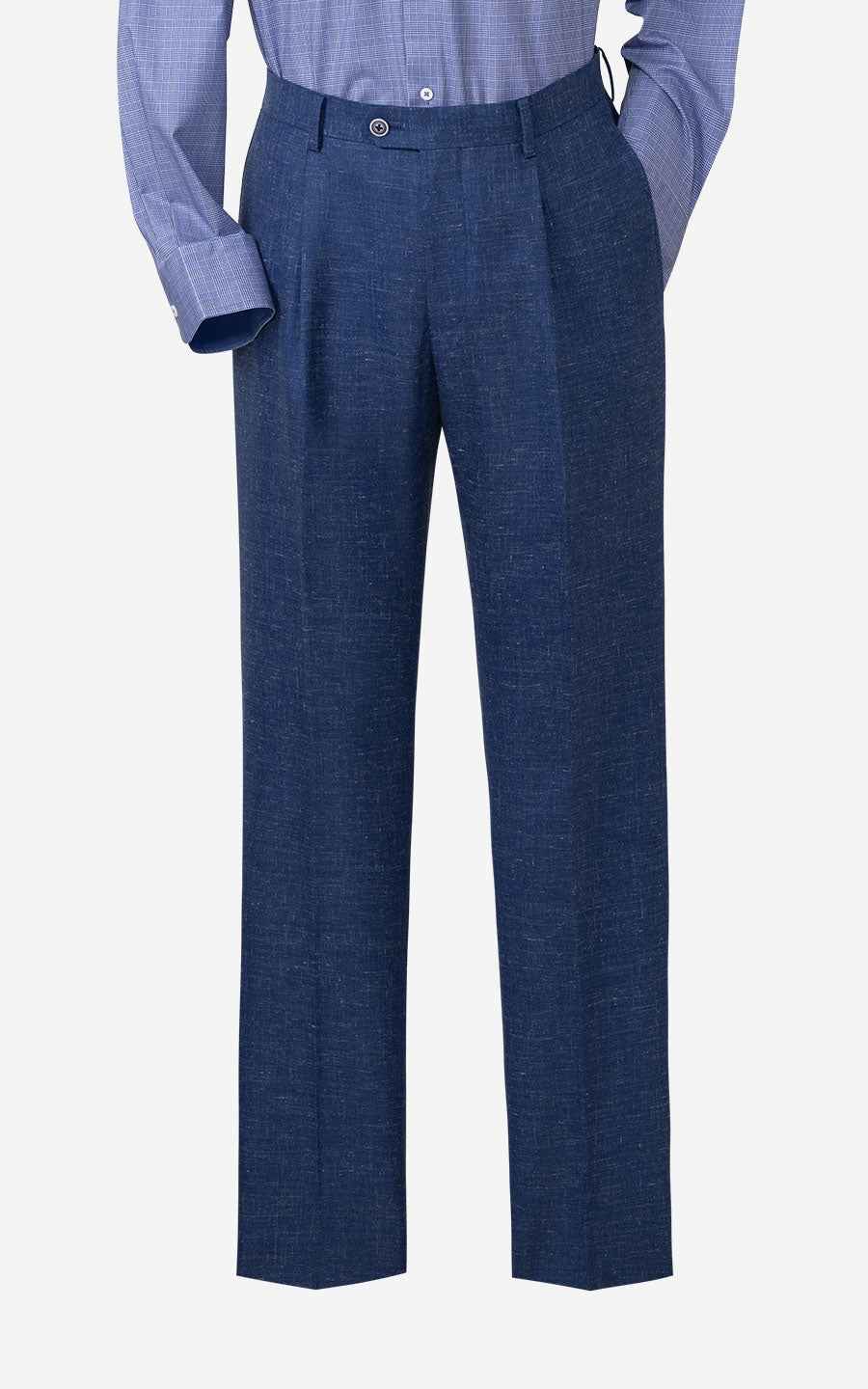 Men's Blue Plaid British Style Tailored Suit