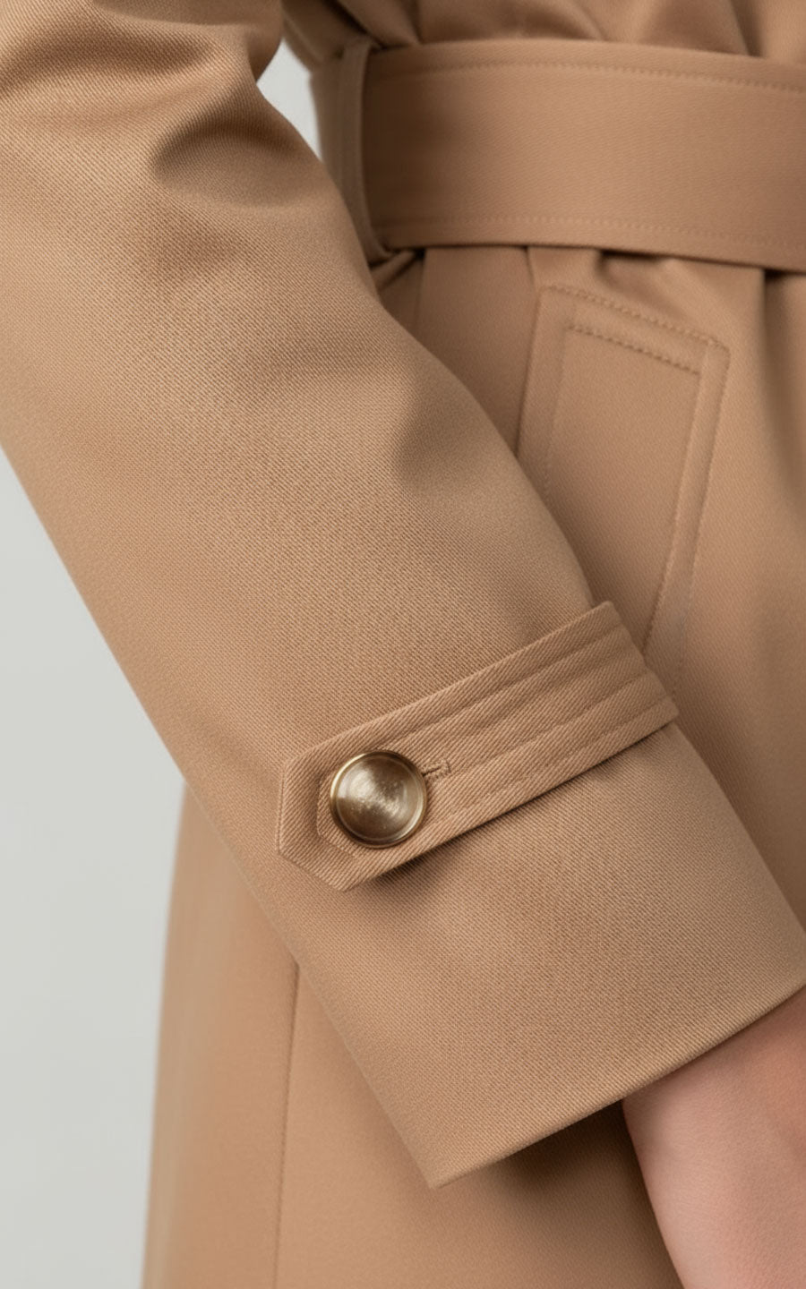 Womens Beige Custom Trench Coat Tailored Business Elegant Outerwear