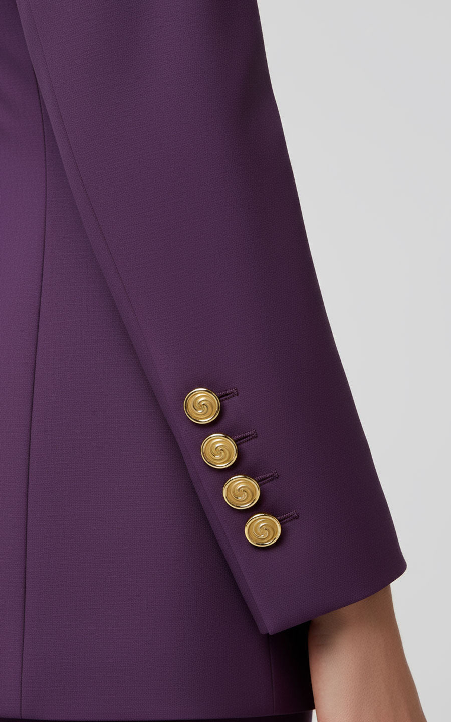 Purple Blazer Women Wool Single Custom Button Formal