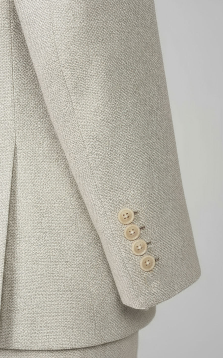 Tailored Mens Light Beige Linen Suit Bespoke Casual Wear Blazers