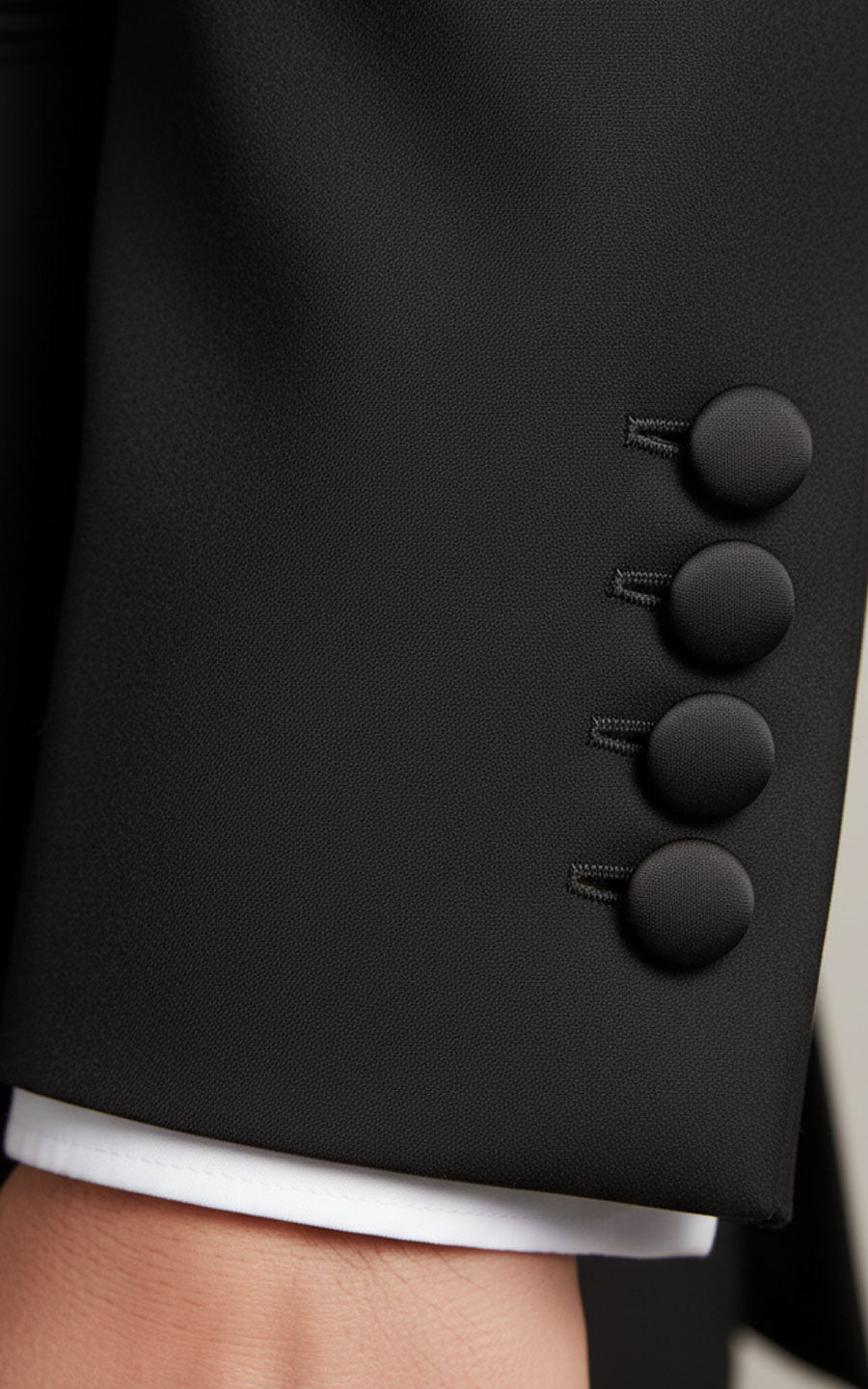 Mens Custom Tuxedo Black Jacquard Chinese Formal Wedding Set