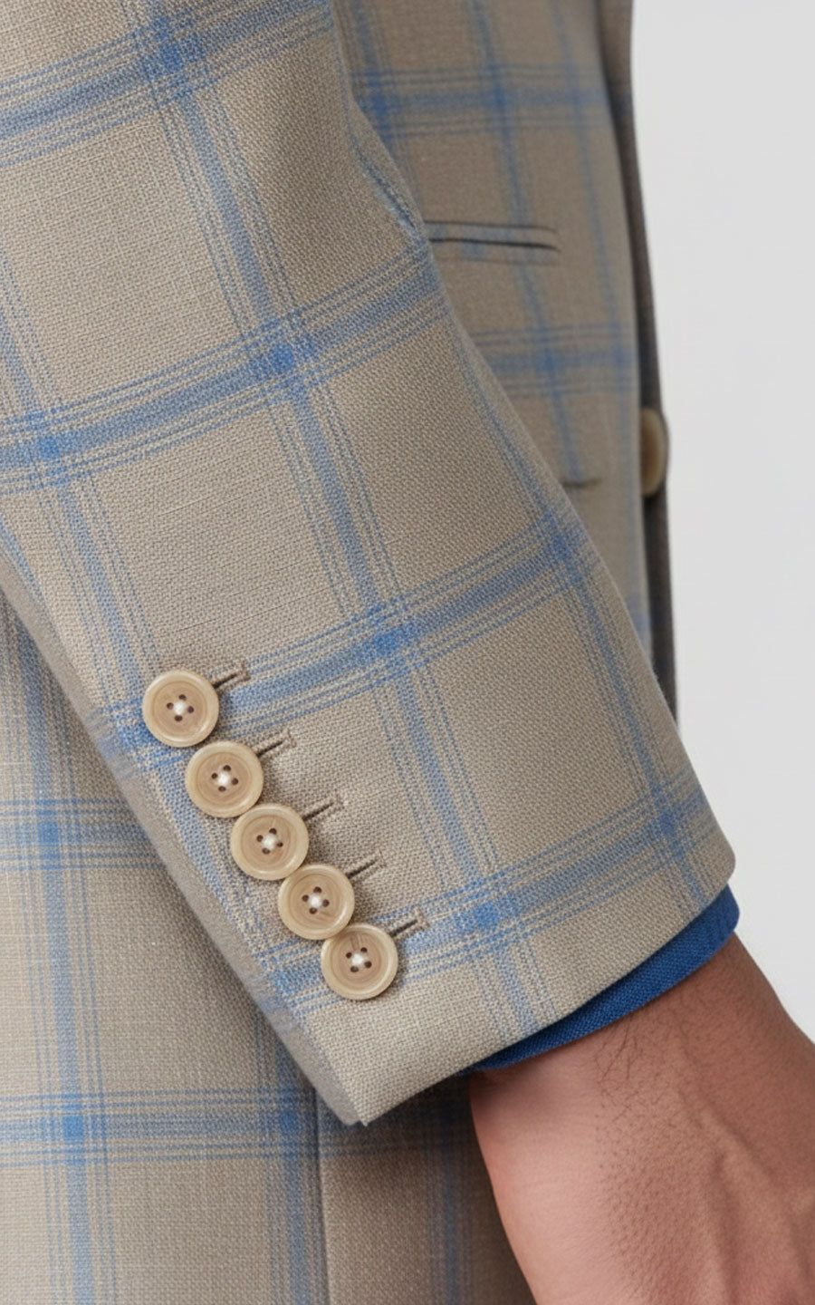 Custom Light Khaki Men's Blazer Wool Business Casual Coat