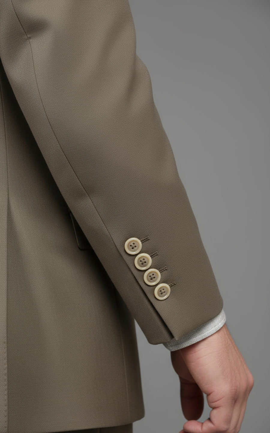 Custom Tailored Online Suit Set Dark Gray Brown Twill Business Formal