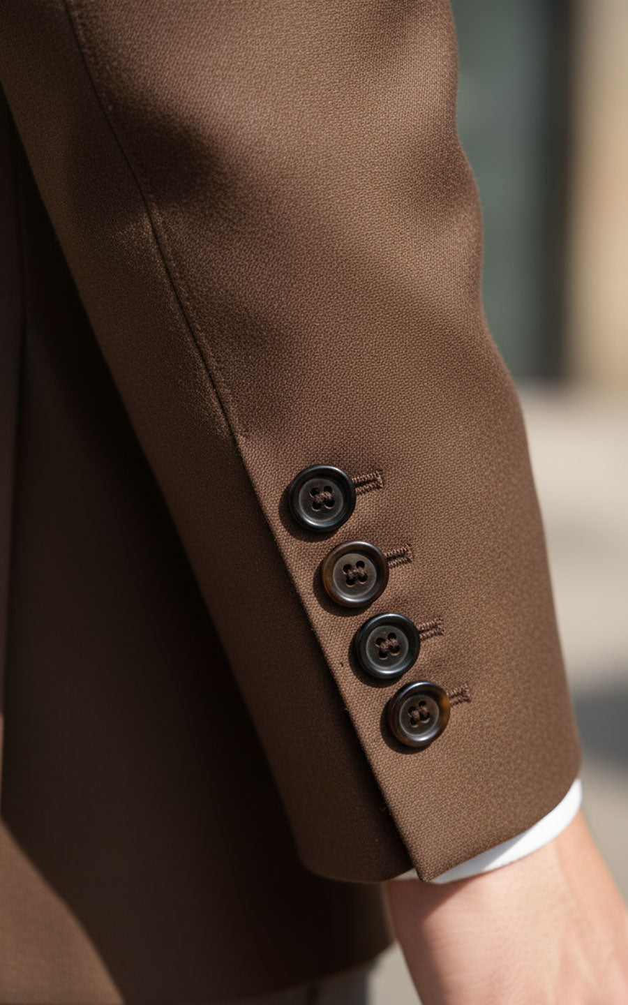 Mens Custom Tailored Dark Brown Wool Blazer