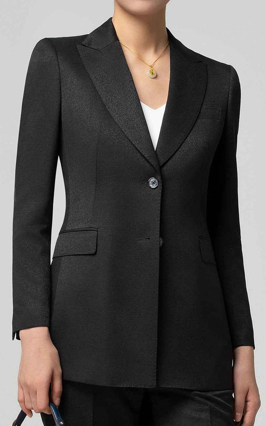 Custom Business Suit Men | Black Custom Blazer Suit Set Women Business set — WIAI Made-to-Measu... | WIAI Custom Suits - View 2