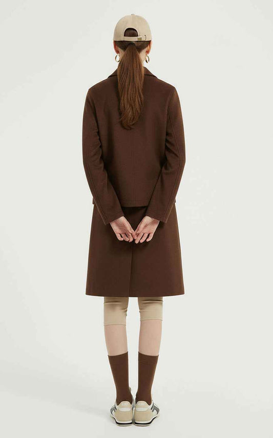 Brown Wool Co-ord Set - Jacket & Skirt | Modern Style