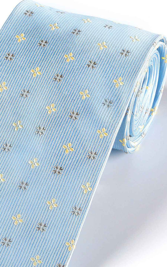 Custom Light Blue Silk Tie with Small Pattern Details | WIAI Custom Suits - View 2