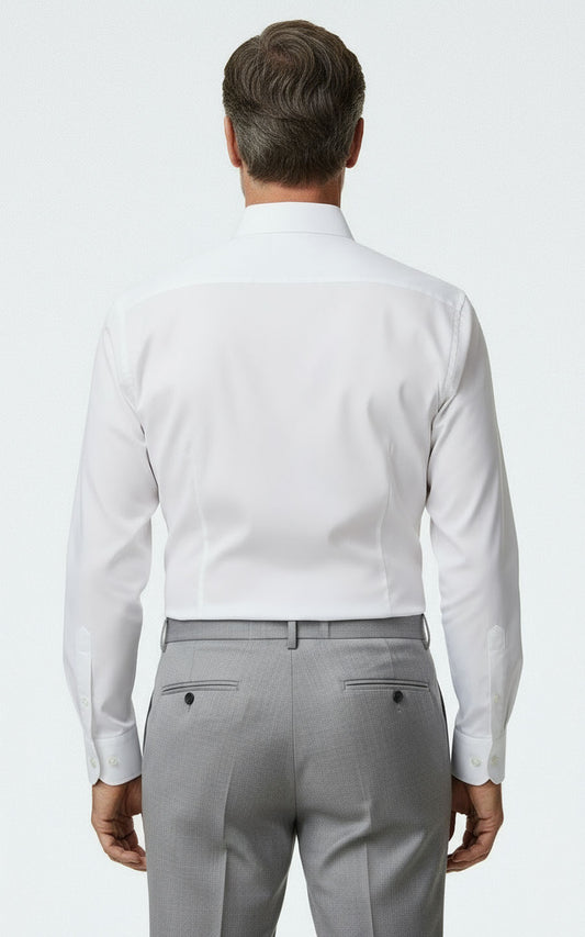 Custom Men Pearlescent White Shirt Custom Tailored Business Wear | WIAI Custom Suits - View 2