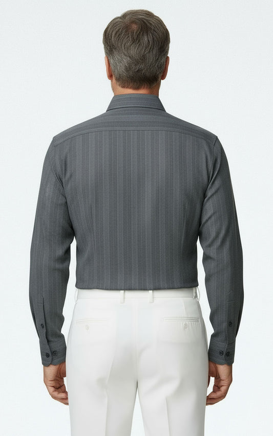 Custom Dark gray custom casual shirt for men's casual wear | WIAI Custom Suits - View 2