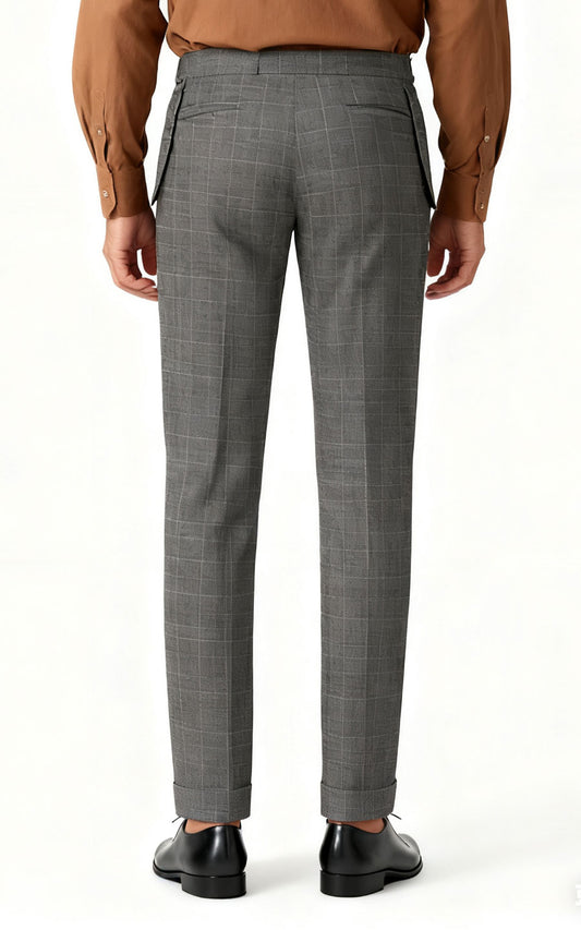 Custom Grey Pants Dress Men Linen Business Casual | WIAI Custom Suits - View 2