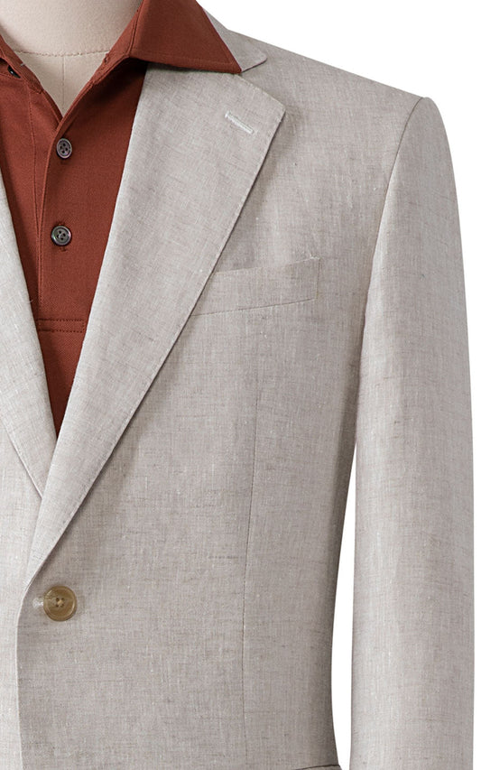 Tailored beige linen formal suit