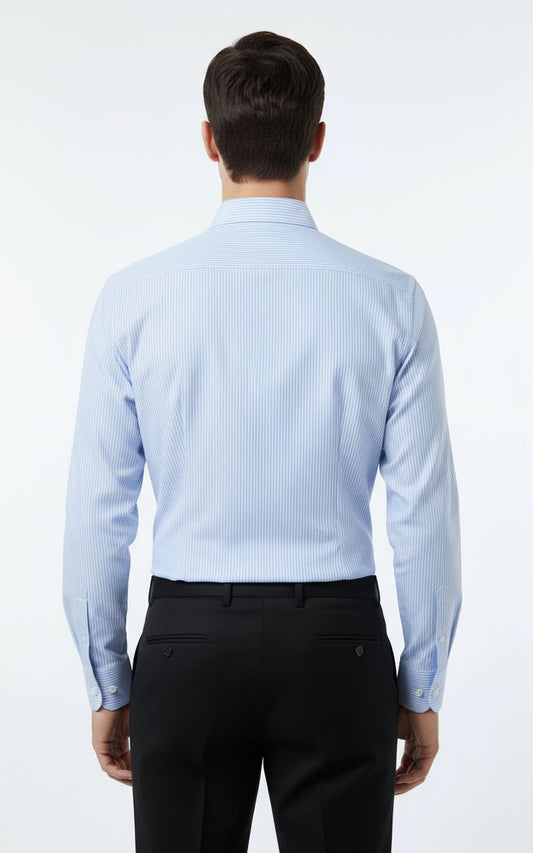 Custom Fit Sky Blue Casual Shirt Mens Premium Cotton | WIAI Custom Suits - View 2