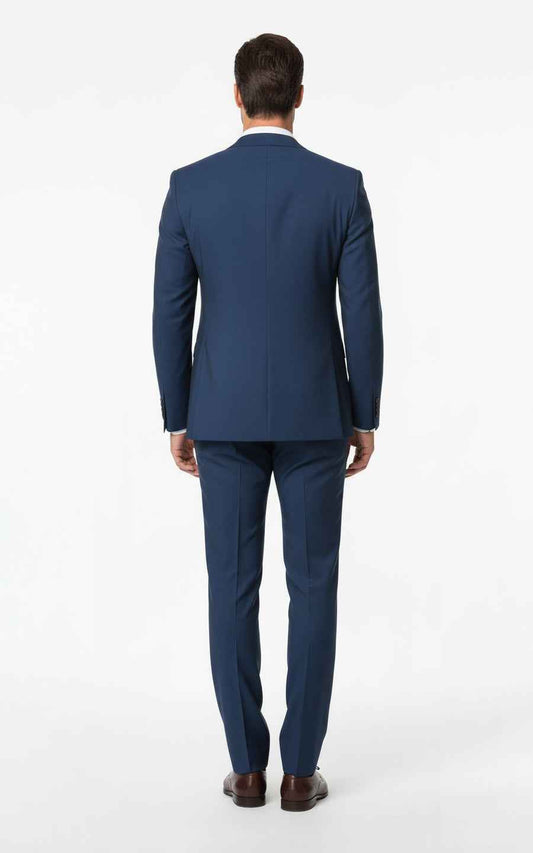 Custom Business Suit Men | Blue Men's Custom Business Casual Two-Piece Suit Set — WIAI Made-to-... | WIAI Custom Suits - View 2