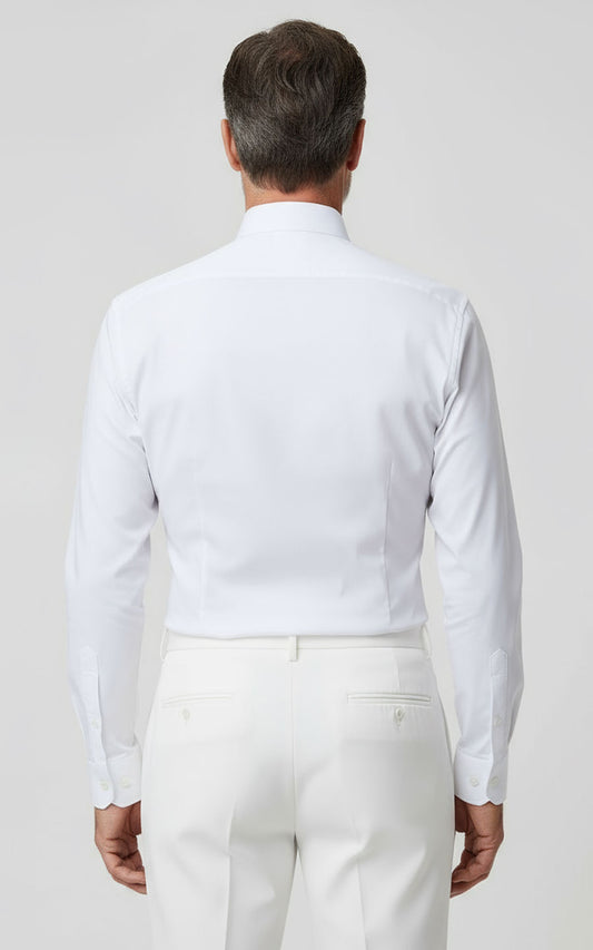 Custom Fox Embroidered White Shirt Mens Formal Wear | WIAI Custom Suits - View 2