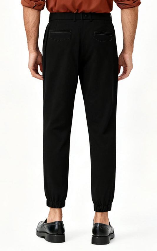 Custom Business Suit Men | Black Acetate Suit Pants Mens couture suit pants — WIAI Made-to-Meas... | WIAI Custom Suits - View 2