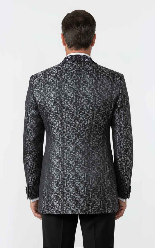 Custom Double-breasted men's black tailcoat suit Coat | WIAI Custom Suits - View 2