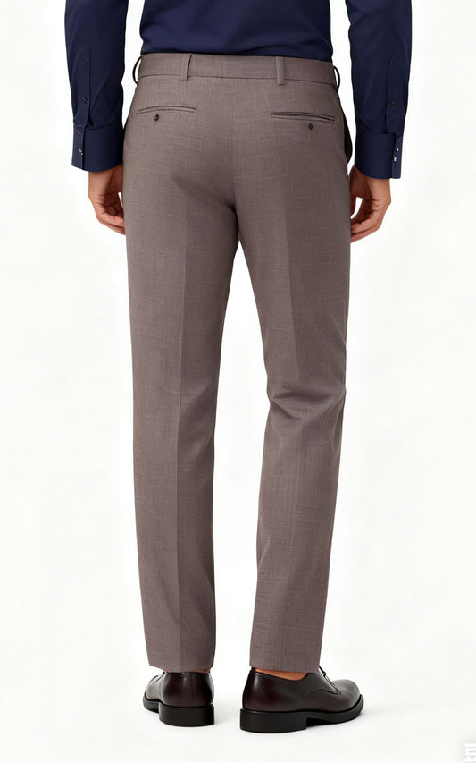 Custom Men Light Brown Stretch Suit Pants Business Formal Wear | WIAI Custom Suits - View 2