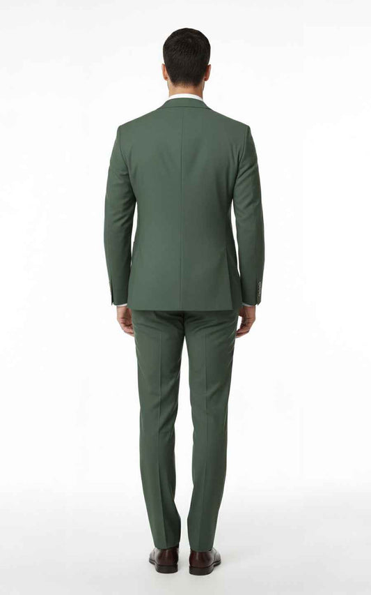 Mens Light Green Bespoke Business Suit Wedding Formal Set