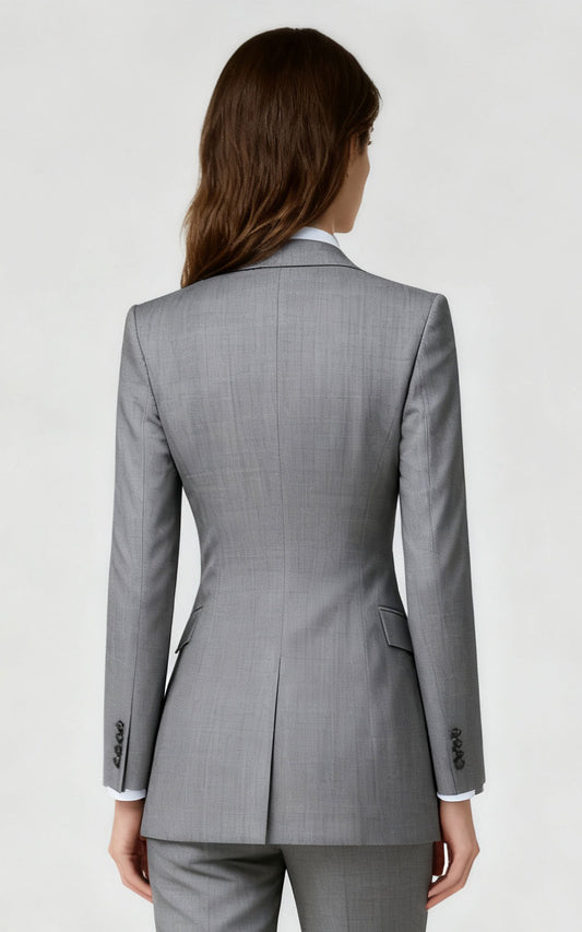 Custom Gray Custom Blazer Customized Women Business Formal Wear | WIAI Custom Suits - View 2