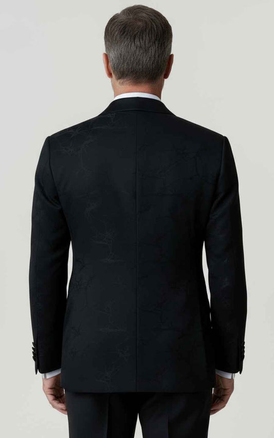 Black Double Breasted Tuxedo Men Formal Wedding Suit Coat