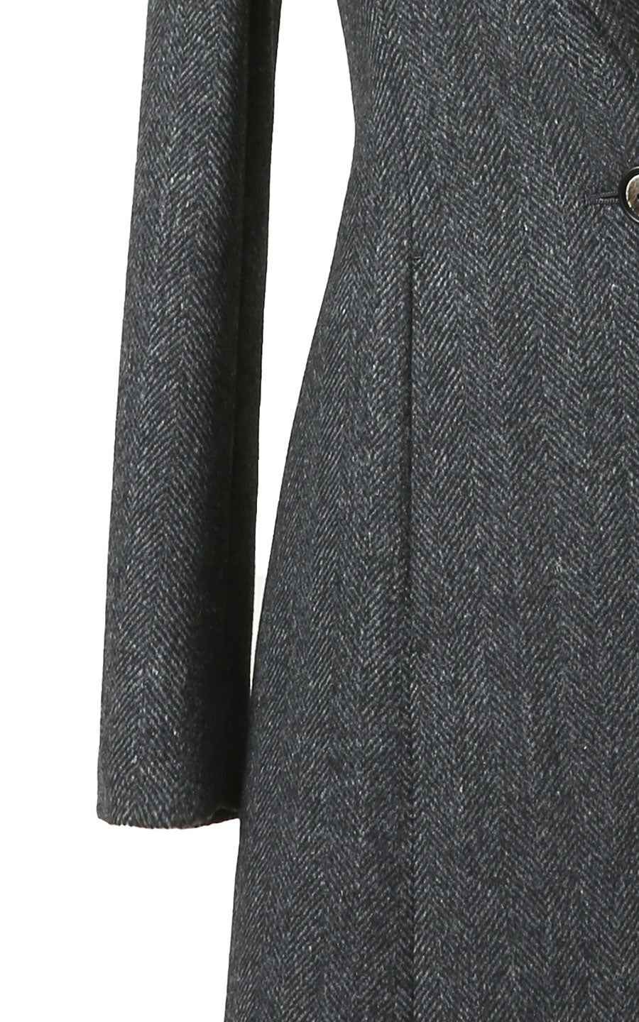 Premium Gray Herringbone Wool Blazer
