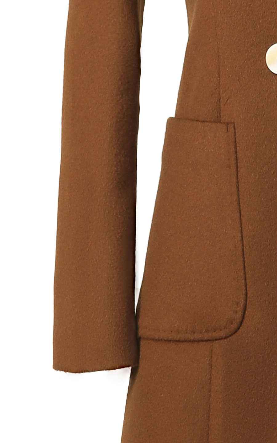 Women's Double-Breasted Brown Wool Coat