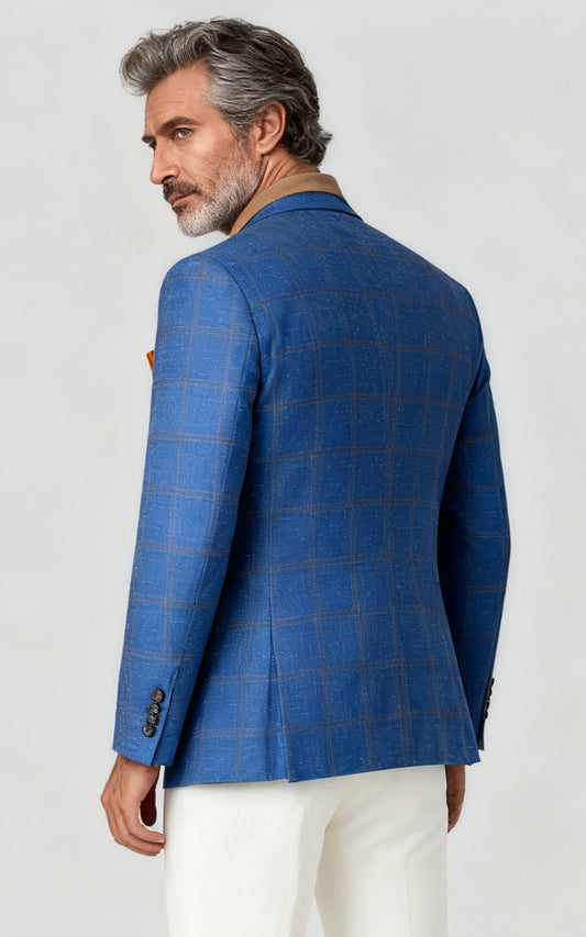 Custom Mens Suit Jacket Formal Wear Tailored Blue Blazer | WIAI Custom Suits - View 2
