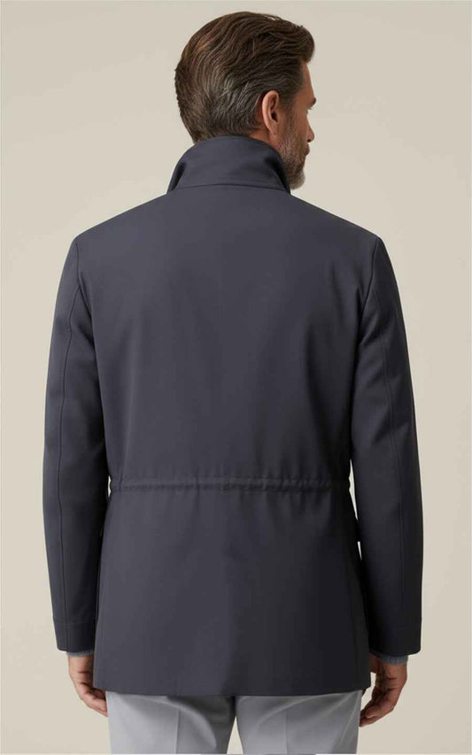 Custom Dark gray-blue men's casual hunting jacket | WIAI Custom Suits - View 2