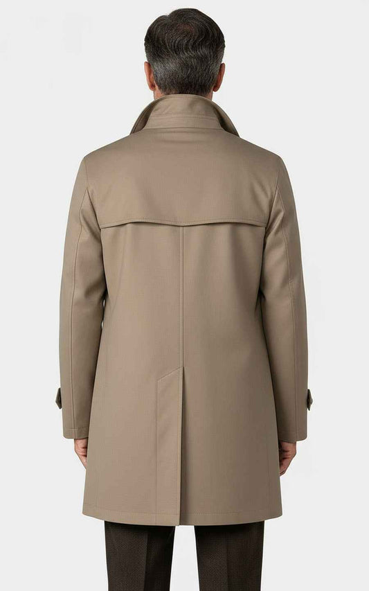 Classic Taupe Trench Coat Premium Tailored Outerwear