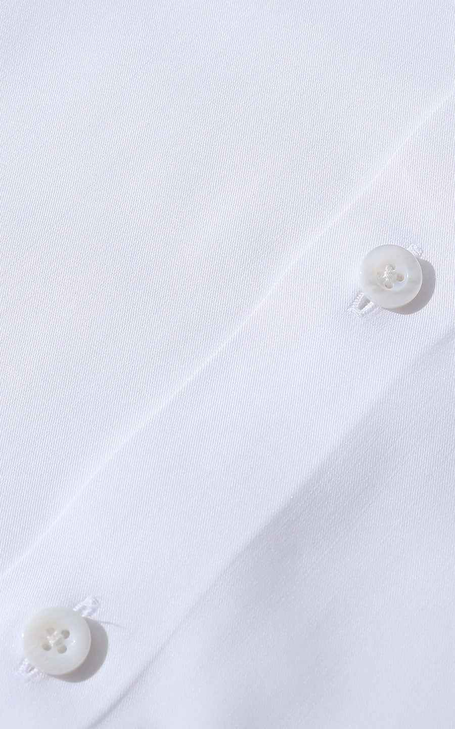 Men's White Shirt with Green Embroidery - Custom Collar