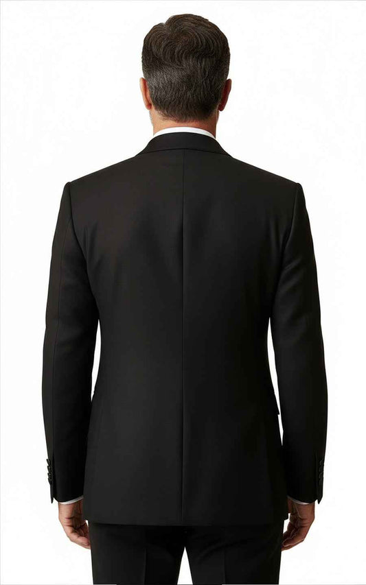 Custom Business Suit Men | Black Crystal Lapel Blazer Men Formal Evening Wear — WIAI Made-to-Me... | WIAI Custom Suits - View 2