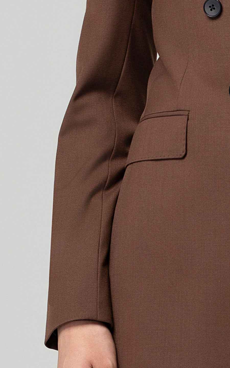 Women's Brown Double-Breasted Business Suit Set