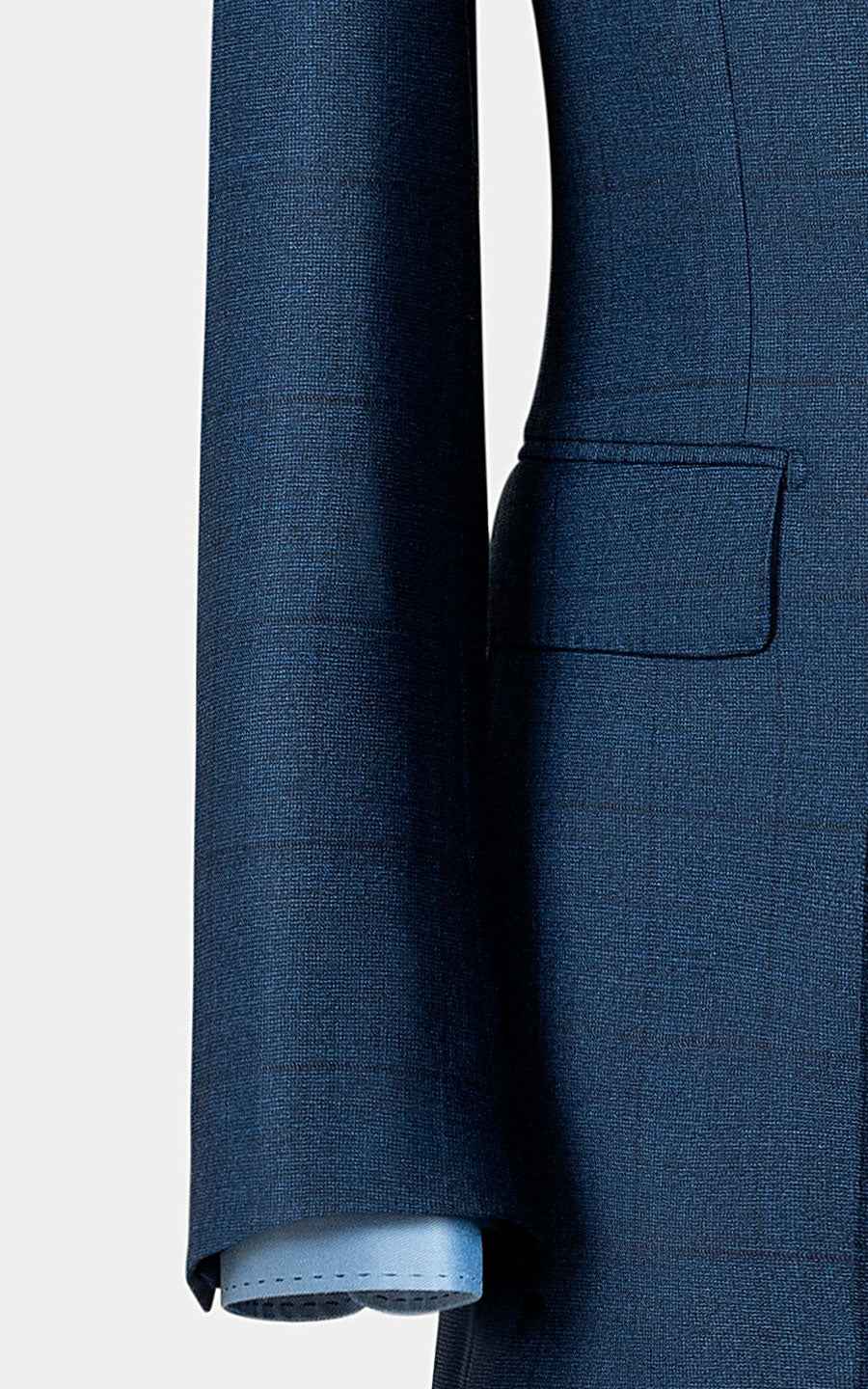 Suit custom Navy Blue Wool Business Suit Set for Men