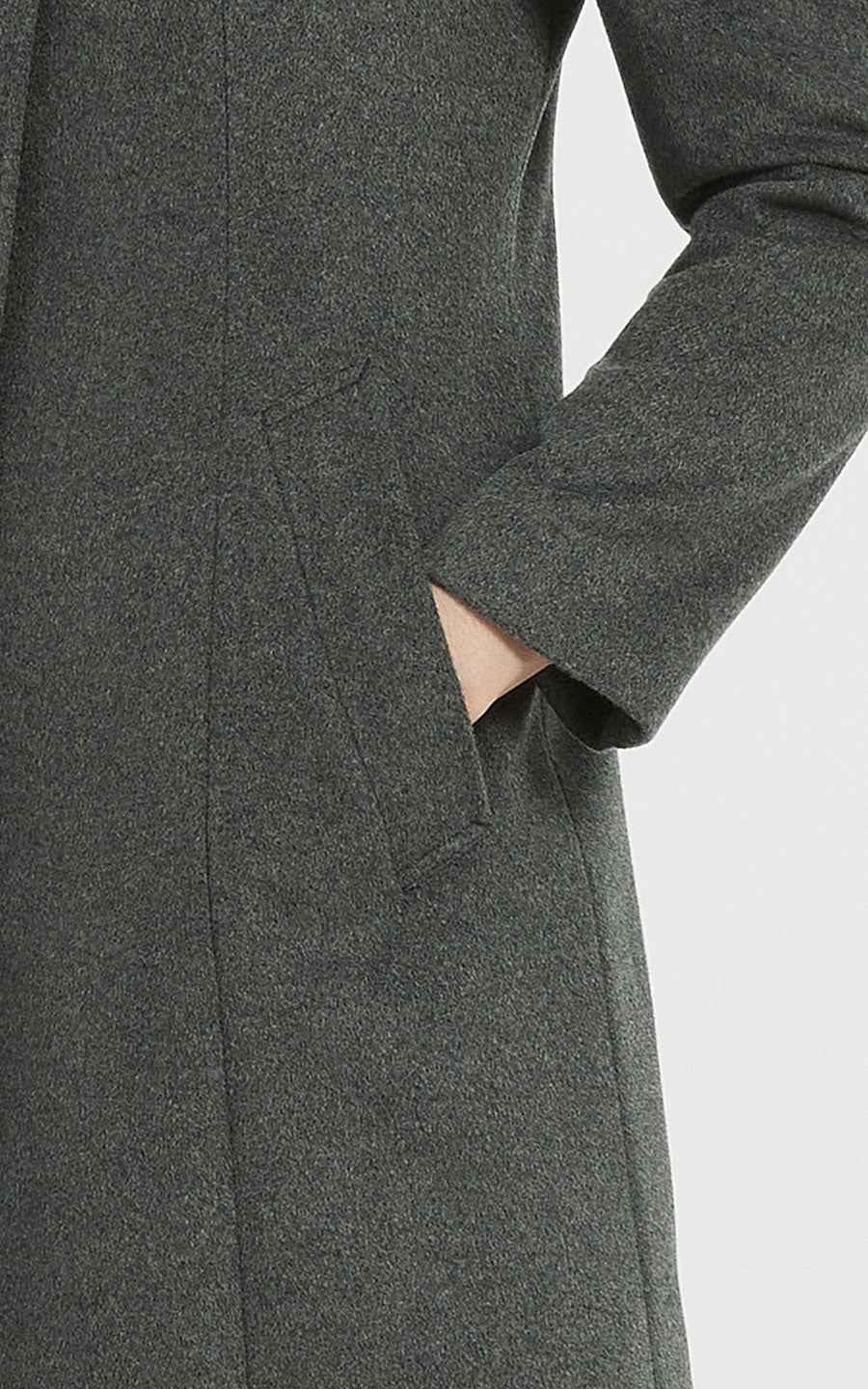 Charcoal Gray Women's Coat Textured Button-Front Style