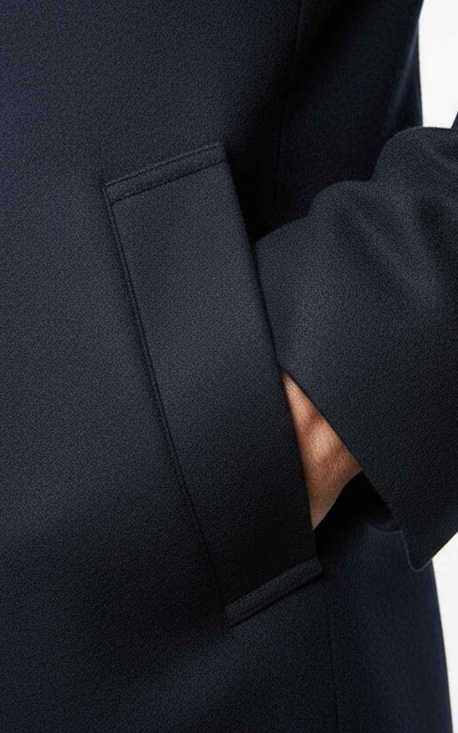 Mens Overcoat Navy Blue Tailored Business Formal