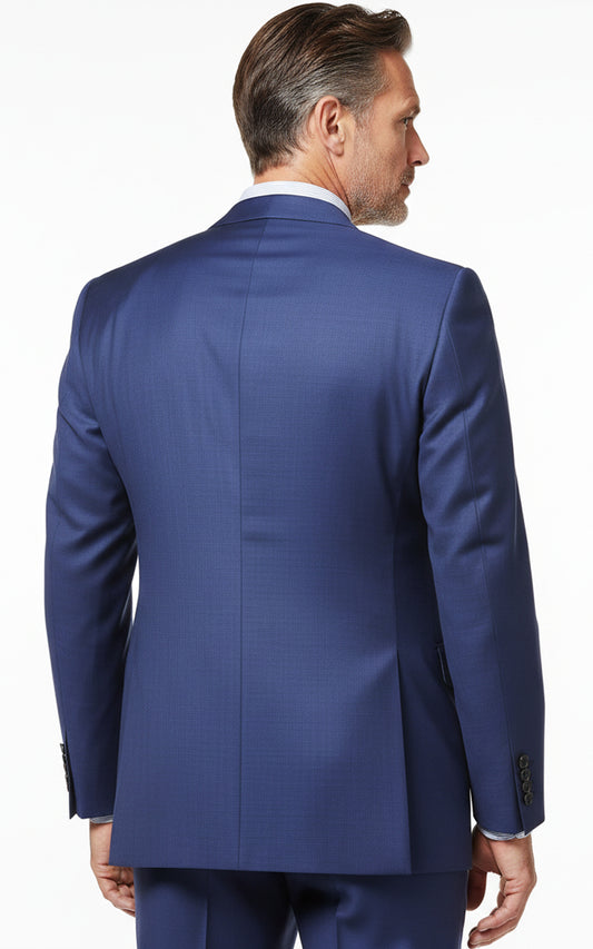 Custom Fit Dark Blue Blazer Men Formal Business | WIAI Custom Suits - View 2