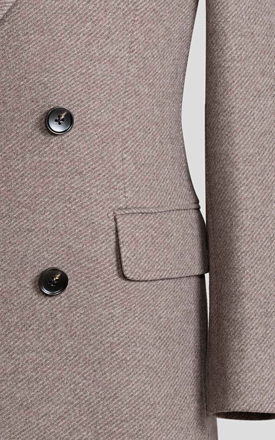 Men's custom overcoat double-breasted light brown autumn/winter