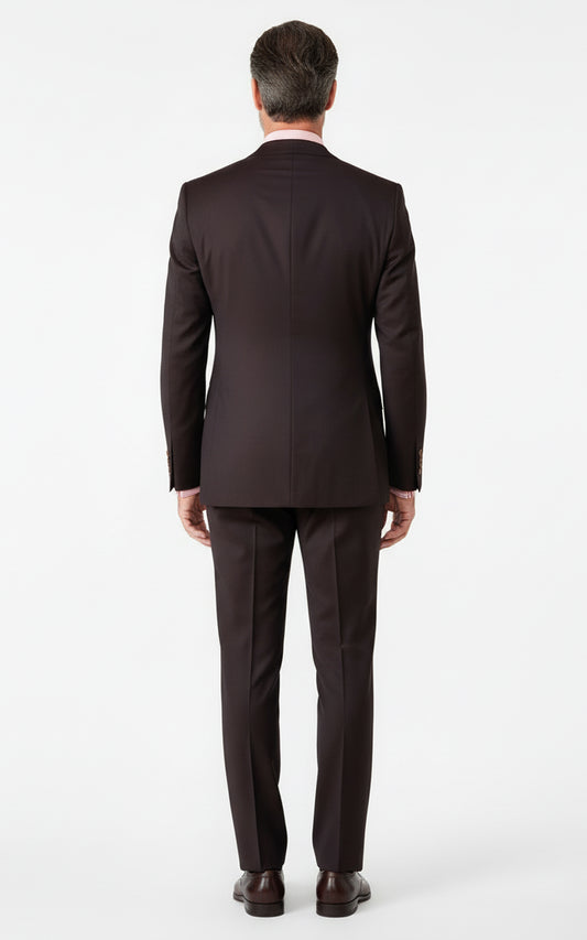 Custom Men Custom Suit Burgundy Formal Tailored Wedding Wear | WIAI Custom Suits - View 2