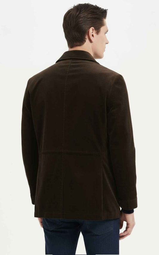 Brown Corduroy Coat - Men's Classic Jacket Style