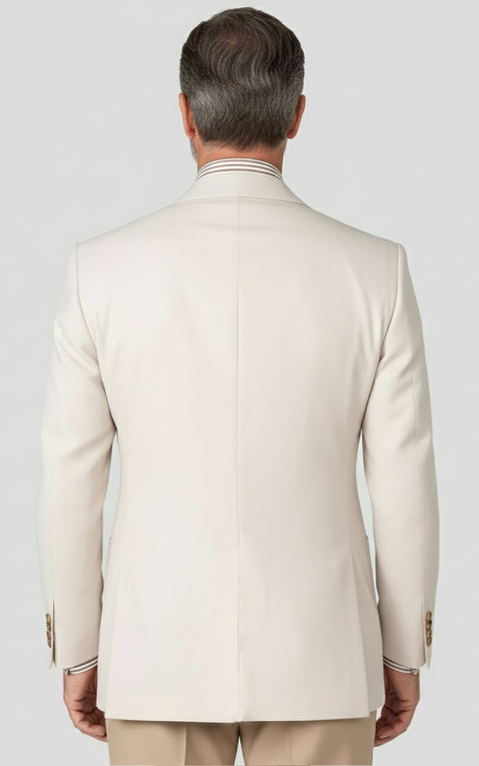 Custom Mens Blazer OffWhite Plaid Wool Business Casual Suit | WIAI Custom Suits - View 2