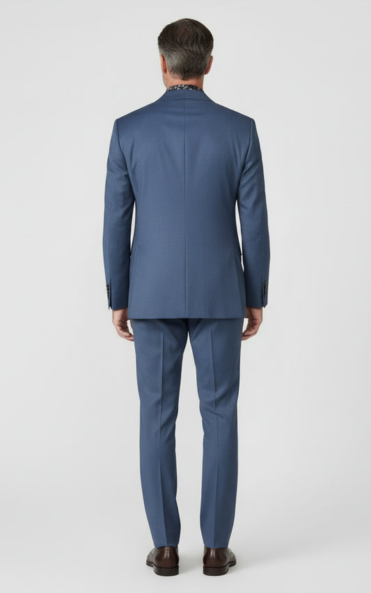 Custom Made Business Formal Tailored Light Blue Suit Set Men | WIAI Custom Suits - View 2