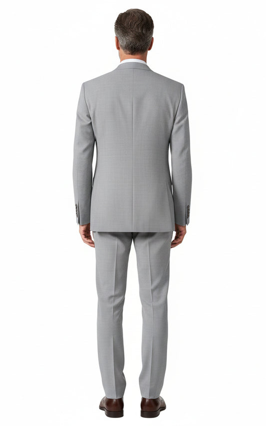Washable Grey Stretch Business Suit Set Custom Tailored Mens
