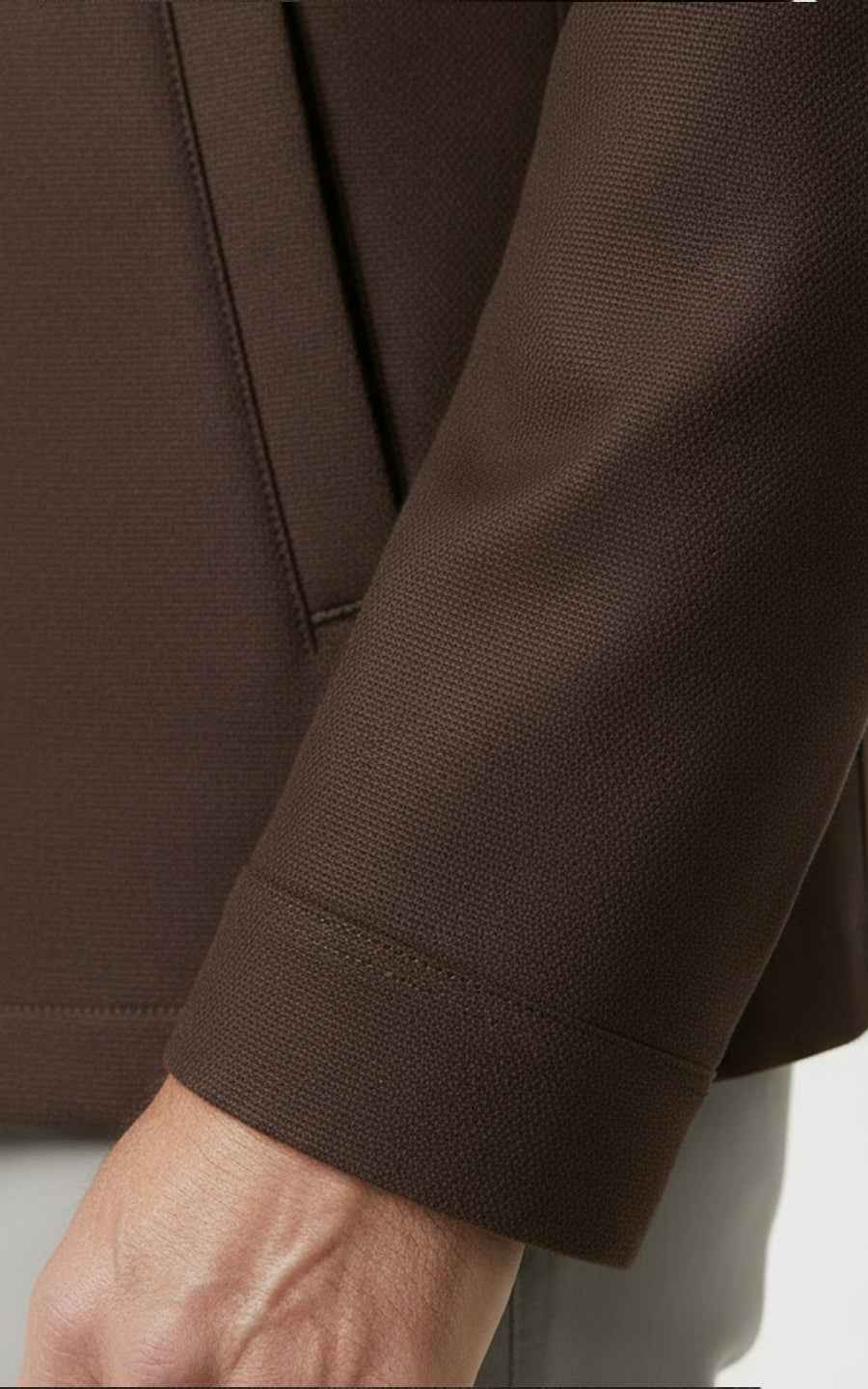 Brown slim fit men's custom casual jacket coat