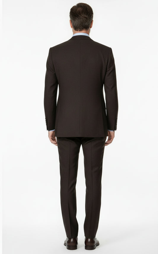Mens Brown Custom Tailored Suit Set Business Formal