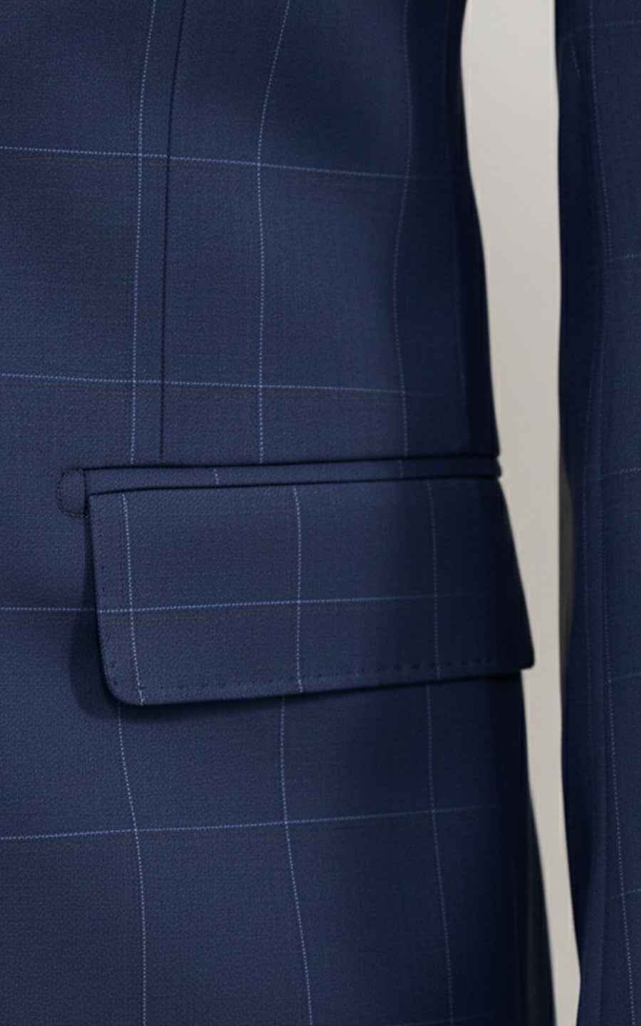 Tailored Navy Suit Set Men Double Breasted Business Formal