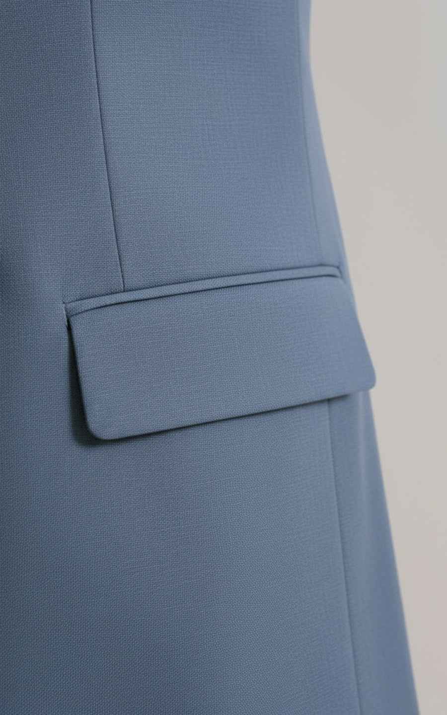 Custom Blue Wool Knit Blazer Mens Tailored Business