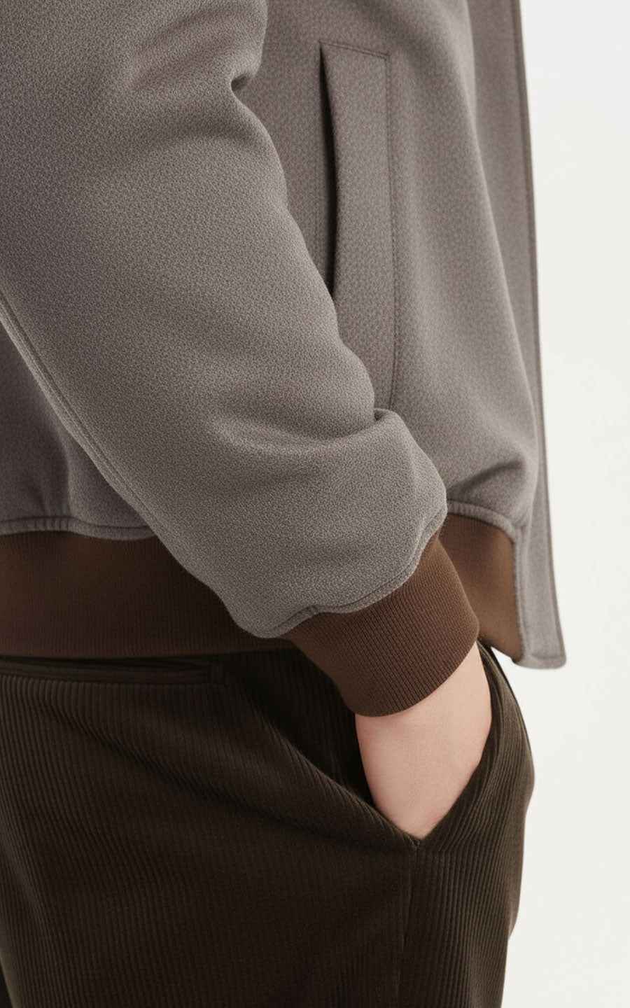 Men's Premium Hooded Bomber Jacket - Gray