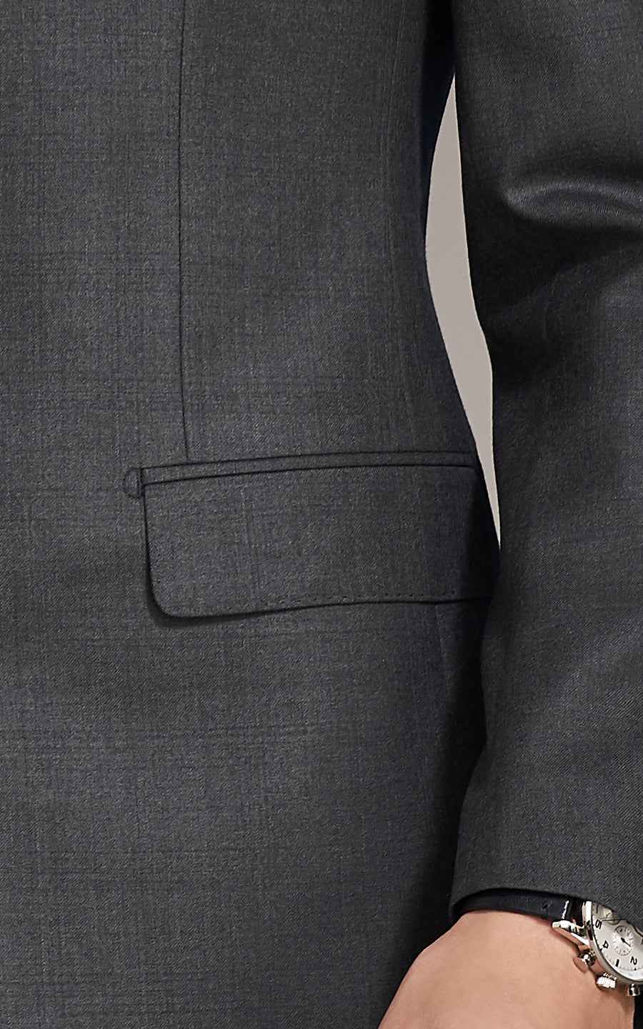Men's medium gray double-yarn twill customized business suits set