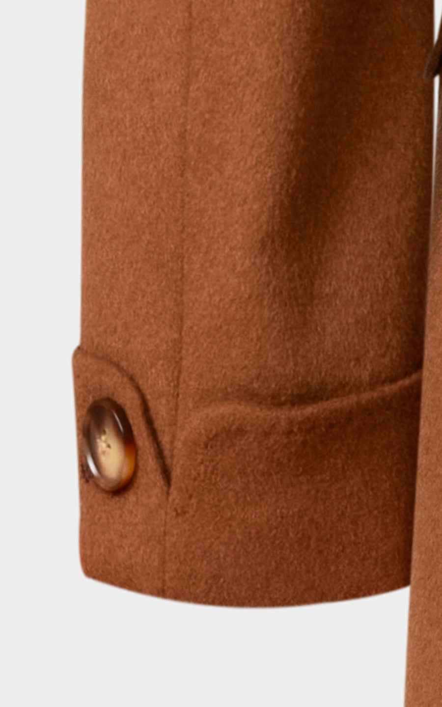 Deep Camel Double Breasted Men Overcoat Premium Wool Winter