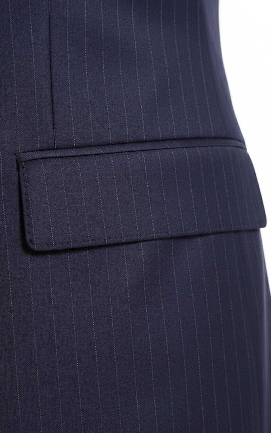 Custom Navy Pinstripe Men Double Breasted Formal Suits Set